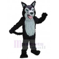 Scharfe Zähne Schwarzer Wolf Maskottchen Kostüm Tier