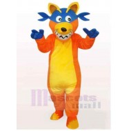 Orange Wolf Mascot Costume Animal with Yellow Belly