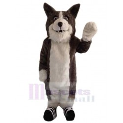 Loup brun et blanc doux Costume de mascotte Animal