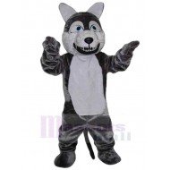 Happy Gray Wolf Mascot Costume Animal