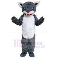 Gray Wolf Mascot Costume Animal with Red Nose