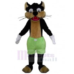 Black And Brown Wolf Mascot Costume Animal in Green Pants