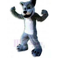 Happy Smiling Wolf Mascot Costume Animal