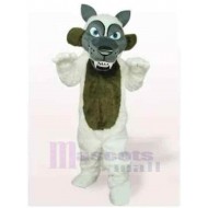 Loup Gris Marron Et Blanc Costume de mascotte Animal