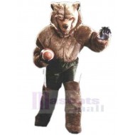 Brown Wolf Mascot Costume Animal with Sports Shorts