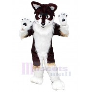Haute qualité Loup brun et blanc Costume de mascotte Animal