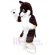 Haute qualité Loup brun et blanc Costume de mascotte Animal