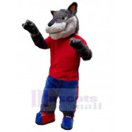 Loup d'athlète vigoureux Costume de mascotte Animal