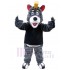 Loup gris acclamant Costume de mascotte Animal aux oreilles rouges