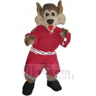 Flexible Furry Brown Wolf Mascot Costume Animal