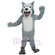 Ferocious Gray Wolf Mascot Costume Animal Adult