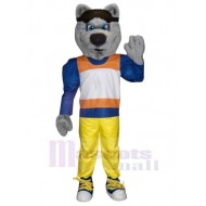 Cool Ski Wolf Mascot Costume Animal Adult