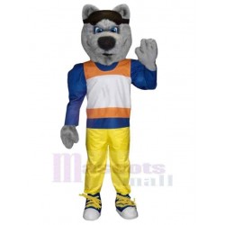 Cool Ski Wolf Mascot Costume Animal Adult