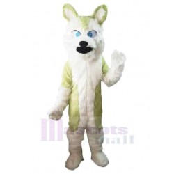 Agitant le loup vert et blanc Costume de mascotte Animal
