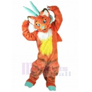 Loup orange à longues cornes Costume de mascotte Animal