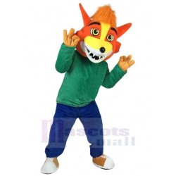 Optimistic Orange Wolf Mascot Costume Animal