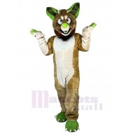 Lobo Marrón Nariz Verde Disfraz de mascota animal