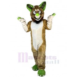 Loup brun nez vert Costume de mascotte Animal