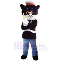 Cooler Black Cat Sheriff Maskottchen Kostüm Cartoon