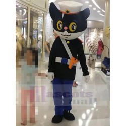 Cooler Black Cat Sheriff Maskottchen Kostüm Cartoon