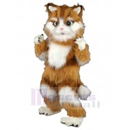 Gato marrón y blanco Pelaje largo Disfraz de mascota animal