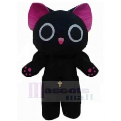 Black Cat Mascot Costume Animal with Cross Pendant