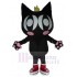 Black Cartoon Cat Mascot Costume Animal with Crown