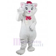 Hübsche weiße Katze Maskottchen Kostüm Tier mit rosa Krawatte
