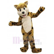 Lynx aux grands yeux heureux Costume de mascotte Animal