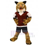 Cool Fort Chat Sauvage Sportif Costume de mascotte Animal
