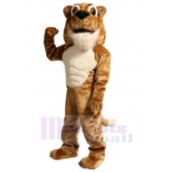 Brun Muscle Power Chat Cougar Costume de mascotte Animal