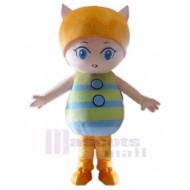 Fille de chat de dessin animé Costume de mascotte Animal aux yeux bleus