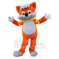 Orangene Katze Maskottchen Kostüm Tier mit grauem Bauch