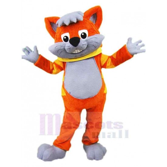 Gato naranja Disfraz de mascota animal con Vientre gris