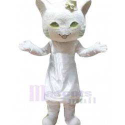 Chat blanc élégant Costume de mascotte Animal