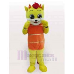 Gato amarillo Disfraz de mascota animal en ropa naranja