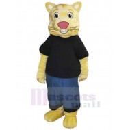 Cookie le chat de la culture Costume de mascotte Animal en T-shirt noir