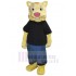 Cookie the Culture Cat Mascot Costume Animal in Black T-shirt