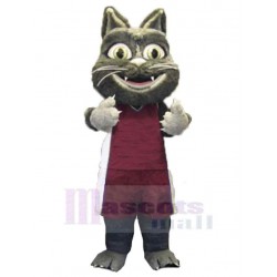 Cute Furry Cat Mascot Costume Animal in Sports Suit