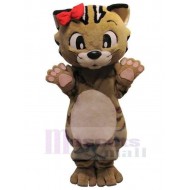 Chat brun heureux Costume de mascotte Animal