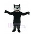 Lächelnde schwarze Katze Maskottchen Kostüm Tier