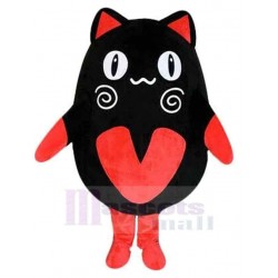 Cute Black Cat Mascot Costume Animal with Red Ears