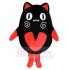 Süße schwarze Katze Maskottchen Kostüm Tier mit roten Ohren