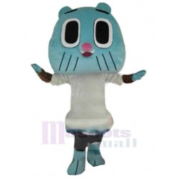 Big Eyes Blue Cat Mascot Costume Animal