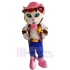 Chat détective élégant Costume de mascotte Animal avec chapeau rose