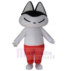 Black and White Cat Mascot Costume Animal in Red Pants
