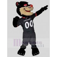 Sport Schwarze Katze Maskottchen Kostüm Tier mit roter Nase