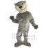 Comical Gray Cat Mascot Costume Animal with Small Eyes