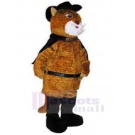 Gato marrón Disfraz de mascota animal con zapatos negros