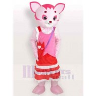 Chat rose à la mode Costume de mascotte Animal